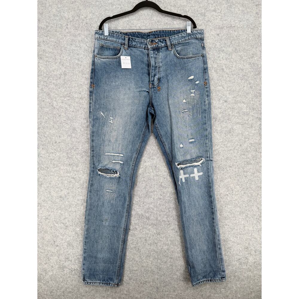 NEW Ksubi Chitch Plus One Ripped Light Blue Jeans Men's Size 36